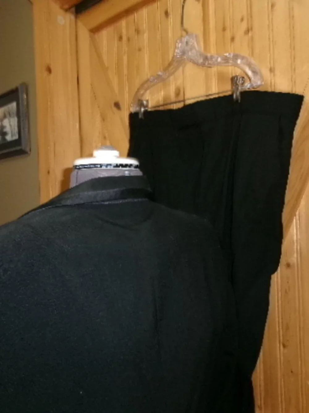 Vtg 44 S 60ss70s 3 piece Tuxedo black one button satin trim - Picture 8 of 9